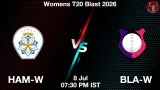 HAM-W vs BLA-W Dream11 Prediction - <small>Wed, 08 Jul 07:30 PM IST</small>