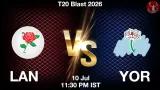 LAN vs YOR Dream11 Prediction, Preview & Updates - <small>Fri, 10 Jul 11:30 PM IST</small>