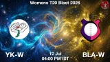 YK-W vs BLA-W Dream11 Prediction - <small>Sun, 12 Jul 04:00 PM IST</small>