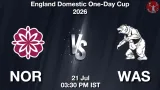 NOR vs WAS Dream11 Prediction, Preview & Updates - <small>Tue, 21 Jul 03:30 PM IST</small>