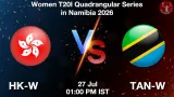 HK-W vs TAN-W Dream11 Prediction - <small>Mon, 27 Jul 01:00 PM IST</small>