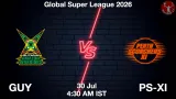 GUY vs PS-XI Dream11 Prediction - <small>Thu, 30 Jul 04:30 AM IST</small>