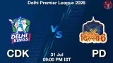 CDK vs PD Dream11 Prediction, Preview & Updates - <small>Fri, 31 Jul 09:00 PM IST</small>