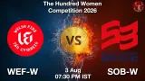 WEF-W vs SOB-W Dream11 Prediction - <small>Mon, 03 Aug 07:30 PM IST</small>