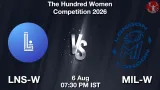 LNS-W vs MIL-W Dream11 Prediction - <small>Thu, 06 Aug 07:30 PM IST</small>