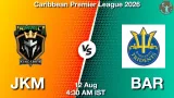 JKM vs BAR Dream11 Prediction, Preview & Updates - <small>Wed, 12 Aug 04:30 AM IST</small>