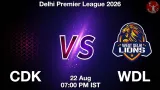 CDK vs WDL Dream11 Prediction, Preview & Updates - <small>Sat, 22 Aug 07:00 PM IST</small>