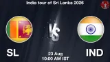 SL vs IND Dream11 Prediction, Preview & Updates - <small>Sun, 23 Aug 10:00 AM IST</small>