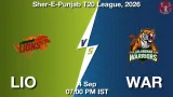 LIO vs WAR Dream11 Prediction, Preview & Updates - <small>Fri, 04 Sep 07:00 PM IST</small>
