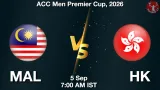 MAL vs HK Dream11 Prediction, Preview & Updates - <small>Sat, 05 Sep 07:00 AM IST</small>