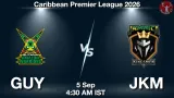 GUY vs JKM Dream11 Prediction, Preview & Updates - <small>Sat, 05 Sep 04:30 AM IST</small>