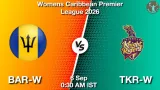 BAR-W vs TKR-W Dream11 Prediction - <small>Sun, 06 Sep 12:30 AM IST</small>