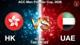 HK vs UAE Dream11 Prediction, Preview & Updates - <small>Thu, 10 Sep 07:00 AM IST</small>