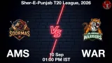 AMS vs WAR Dream11 Prediction, Preview & Updates - <small>Thu, 10 Sep 01:00 PM IST</small>