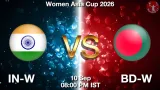 IN-W vs BD-W Dream11 Prediction - <small>Thu, 10 Sep 08:00 PM IST</small>