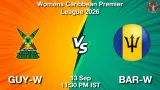 GUY-W vs BAR-W Dream11 Prediction - <small>Sun, 13 Sep 11:30 PM IST</small>