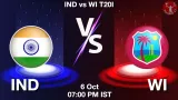 IND vs WI Dream11 Prediction, Preview & Updates - <small>Tue, 06 Oct 07:00 PM IST</small>