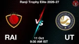 RAI vs UT Dream11 Prediction, Preview & Updates - <small>Sun, 11 Oct 09:30 AM IST</small>