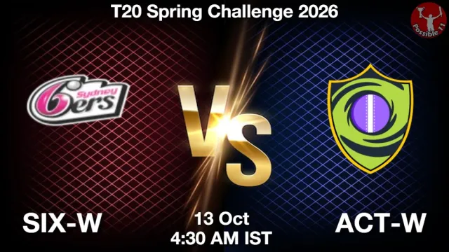 SIX-W vs ACT-W Match Previews and Cricket Tips