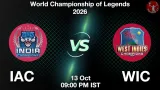 IAC vs WIC Dream11 Prediction, Preview & Updates - <small>Tue, 13 Oct 09:00 PM IST</small>