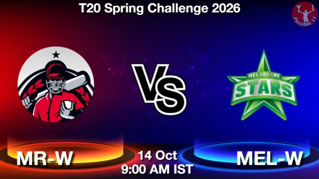 MR-W vs MEL-W ड्रीम11 भविष्यवाणी, फैंटेसी क्रिकेट टीम - 14 अक्टूबर 2026