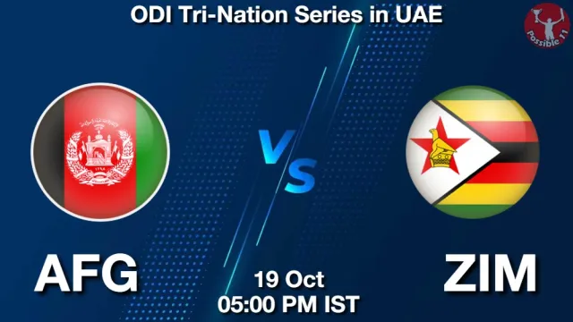 AFG vs ZIM ड्रीम11 भविष्यवाणी, फैंटेसी क्रिकेट टीम - 19 अक्टूबर 2026
