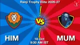 HIM vs MUM Dream11 Prediction, Preview & Updates - <small>Sun, 18 Oct 09:30 AM IST</small>