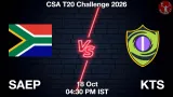 SAEP vs KTS Dream11 Prediction - <small>Sun, 18 Oct 04:30 PM IST</small>