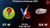 ST-W vs SIX-W Dream11 Prediction - <small>Tue, 20 Oct 09:00 AM IST</small>
