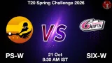 PS-W vs SIX-W Dream11 Prediction - <small>Wed, 21 Oct 08:30 AM IST</small>