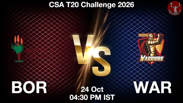 BOR vs WAR Match Previews and Cricket Tips