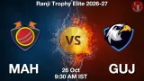 MAH vs GUJ Dream11 Prediction, Preview & Updates - <small>Mon, 26 Oct 09:30 AM IST</small>