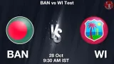 BAN vs WI Dream11 Prediction, Preview & Updates - <small>Wed, 28 Oct 09:30 AM IST</small>
