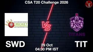 SWD vs TIT SWD vs TIT - CSA T20