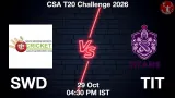 SWD vs TIT Dream11 Prediction, Preview & Updates - <small>Thu, 29 Oct 04:30 PM IST</small>