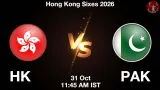 HK vs PAK Dream11 Prediction, Preview & Updates - <small>Sat, 31 Oct 11:45 AM IST</small>