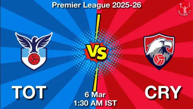 TOT vs CRY ड्रीम11 भविष्यवाणी, फैंटेसी क्रिकेट टीम - 06 मार्च 2026