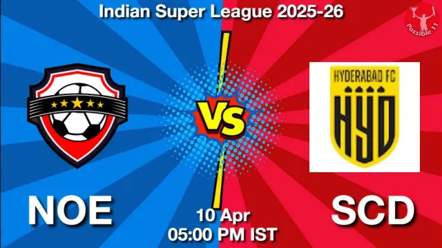 NOE vs SCD ड्रीम11 भविष्यवाणी, फैंटेसी क्रिकेट टीम - 10 अप्रैल 2026