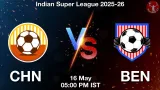 CHN vs BEN Dream11 Prediction, Preview & Updates - <small>Sat, 16 May 05:00 PM IST</small>