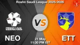 NEO vs ETT Dream11 Prediction, Preview & Updates - <small>Thu, 21 May 11:30 PM IST</small>