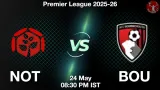 NOT vs BOU Dream11 Prediction, Preview & Updates - <small>Sun, 24 May 08:30 PM IST</small>