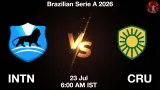 INTN vs CRU Dream11 Prediction - <small>Thu, 23 Jul 06:00 AM IST</small>