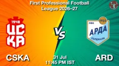 CSKA vs ARD Match Result