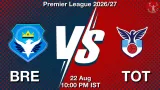 BRE vs TOT Dream11 Prediction, Preview & Updates - <small>Sat, 22 Aug 10:00 PM IST</small>