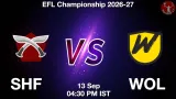 SHF vs WOL Dream11 Prediction, Preview & Updates - <small>Sun, 13 Sep 04:30 PM IST</small>