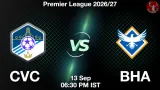 CVC vs BHA Dream11 Prediction, Preview & Updates - <small>Sun, 13 Sep 06:30 PM IST</small>