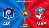 AIS vs MAF Dream11 Prediction, Preview & Updates - <small>Wed, 16 Sep 10:30 PM IST</small>