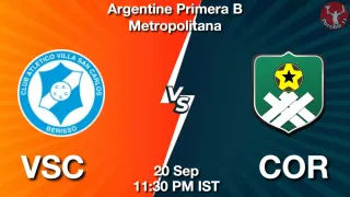 VSC vs COR - Argentine Primera