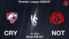 CRY vs NOT Match Result