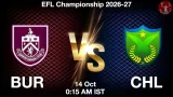 BUR vs CHL Dream11 Prediction, Preview & Updates - <small>Wed, 14 Oct 12:15 AM IST</small>